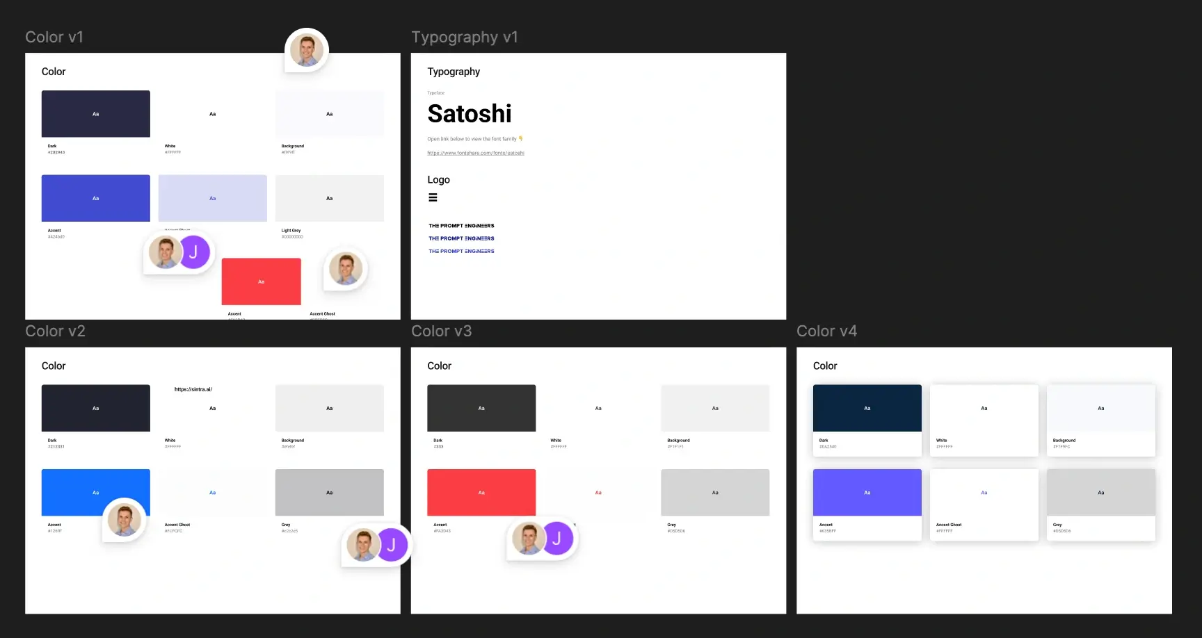 Figma – colour and type drafts in progress