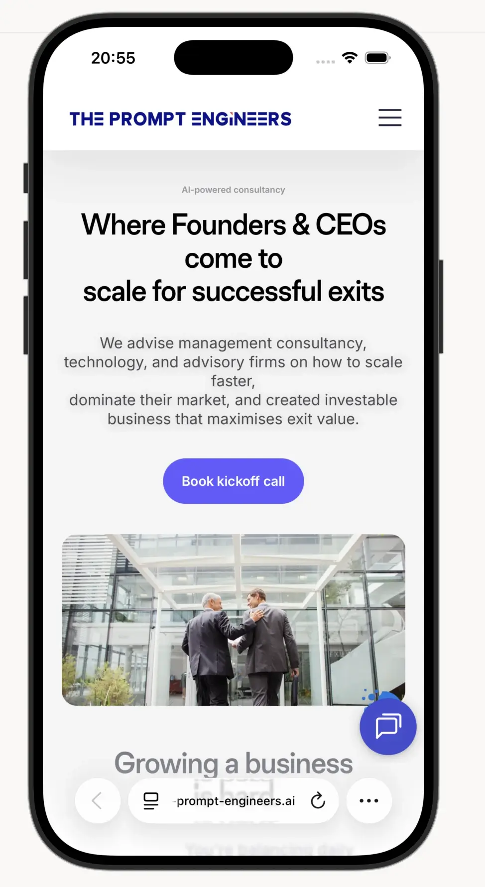 The live site on a phone, after the 2025 refresh